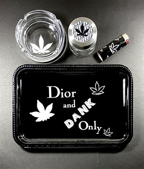 dior and dank Hand made metal rolling tray sets with 